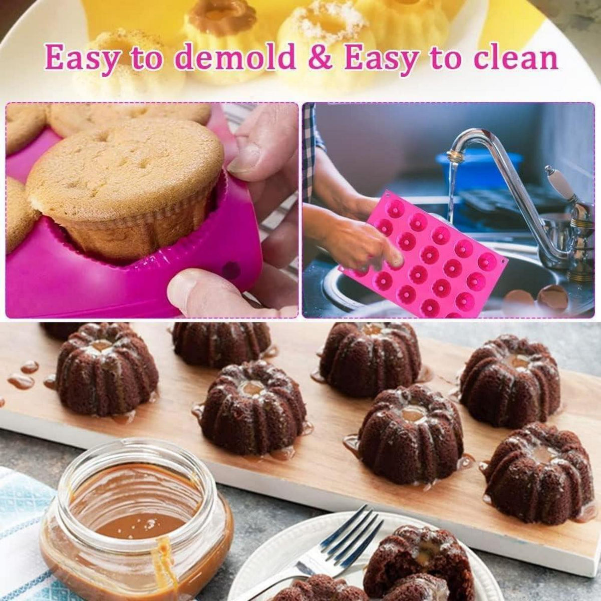 Silikon Gugelhupfform Mini – 20er Set für Kuchen & Desserts