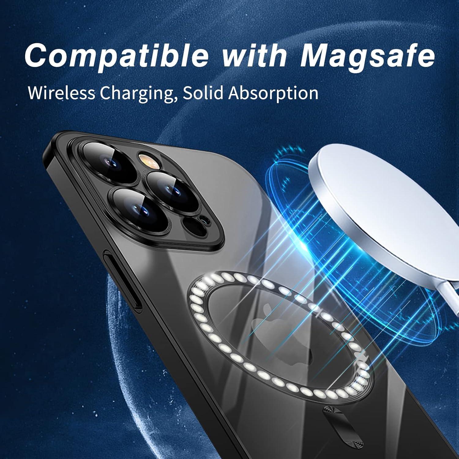 Klare Magnetische Hülle für iPhone 13 Pro mit MagSafe Unterstützung & Kratzfeste Schutzhülle - Schwarz