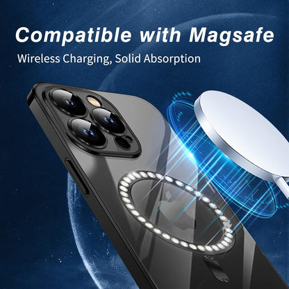 Transparente Magnetische Handyhülle für iPhone 11 Pro mit MagSafe Magnet - Anti-Fingerabdruck, Nie Vergilbung, Kratzfeste Schutzhülle - Schwarz