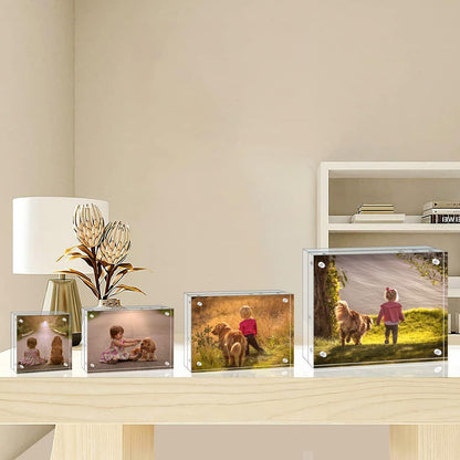 Egofine Acrylic 13x18 cm Picture Frames 20mm Thicker Lucite Clear Magnetic Frame