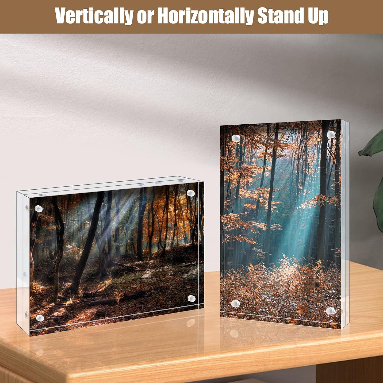 Acrylic Floating Magnetic Photo Frame Set 4 Pack 15x10 cm