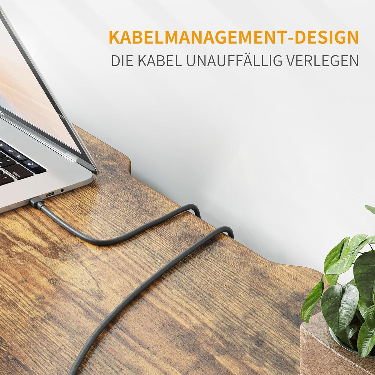 Kleiner Schreibtisch 100x48x75 cm PC Tisch Büro Industriedesign Braun