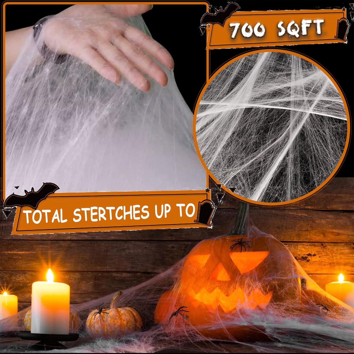 Halloween Deko Set Spinnennetze & Künstliche Spinnen für Innen und