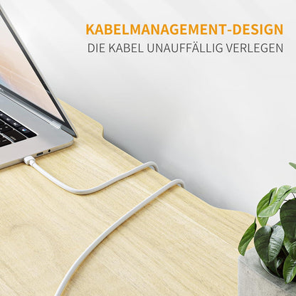 Kleiner Schreibtisch PC Tisch 100x48x75 cm Bürotisch Hellbraun