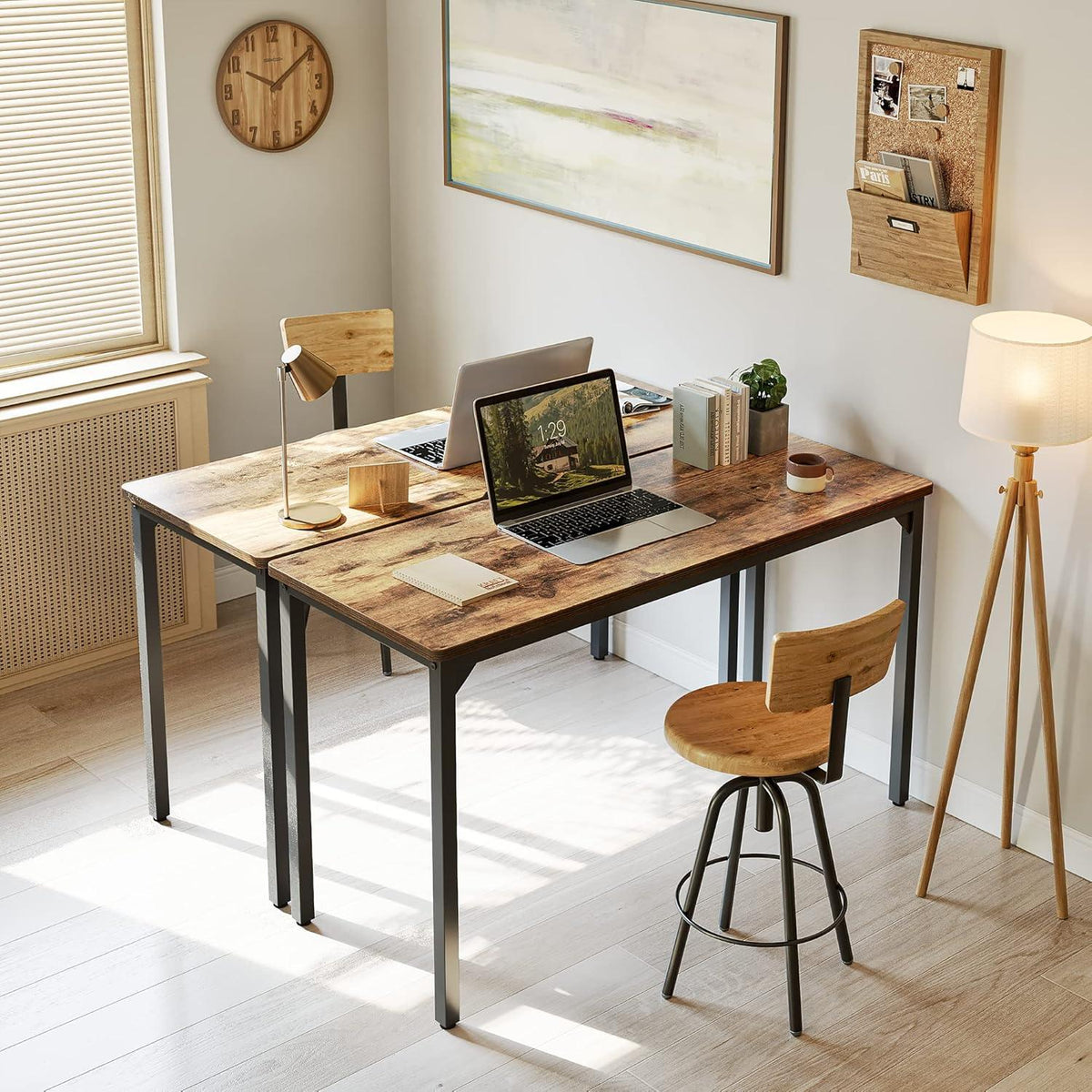Kleiner Schreibtisch 80x40x75 cm Braun Industriedesign Home