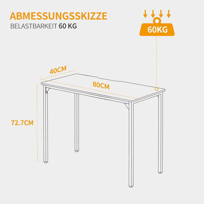 Kleiner Computertisch Industriedesign Büro Zuhause 80x40x75 Braun