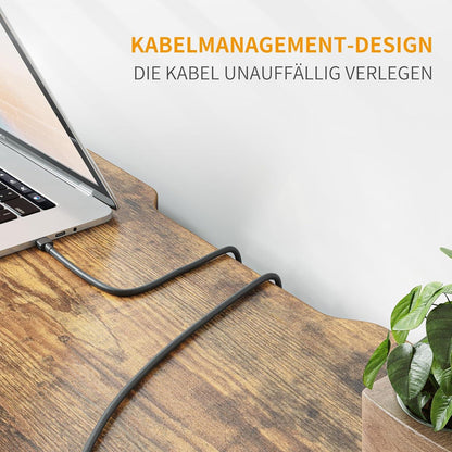 Kleiner Schreibtisch 80x40x75 cm PC Tisch Industriedesign Braun