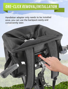 Pecute Hundefahrradkorb mit Lenkeradapter 4-in-1 Dunkelgrau