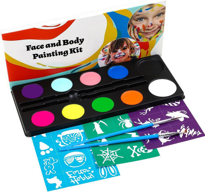 Kinderschminke Set, 10 Farben Wasserbasis Halloween Fasching