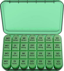 Tablettenbox 7 Tage Medikamentenbox 4 Fächer für Morgens Mittags