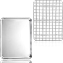 Backblech mit Abkühlgitter und Kuchengitter, Edelstahl Ofenblech Set