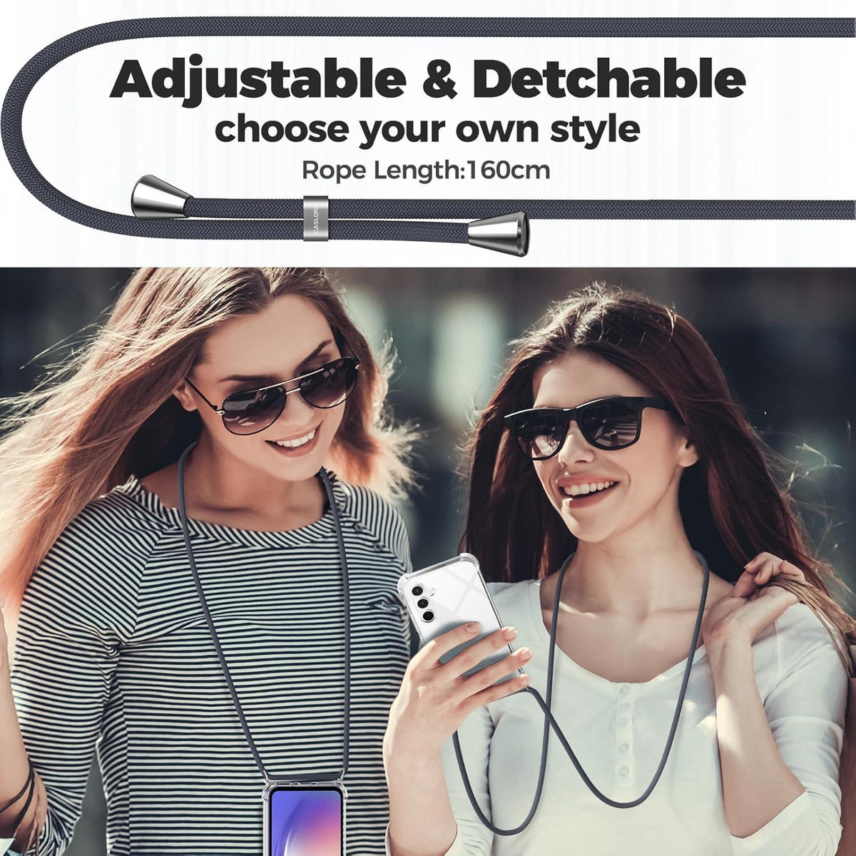 Handykette Samsung Galaxy A54 5G Hülle Band Stoßfest Dunkelgrau