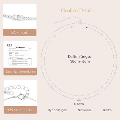 Damen Halskette Geburtsstein 925 Silber Vergoldet Valentinstag Weihnachten