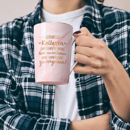 Abschiedsgeschenk Kollegin Kaffeetasse 400ml personalisiert Spruch