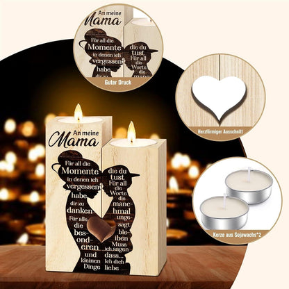 Personalisierter Kerzenhalter für Mama - Holz Handwerkskunst - Geschenk für Mutter - Muttertagsgeschenk - Geburtstagsgeschenk