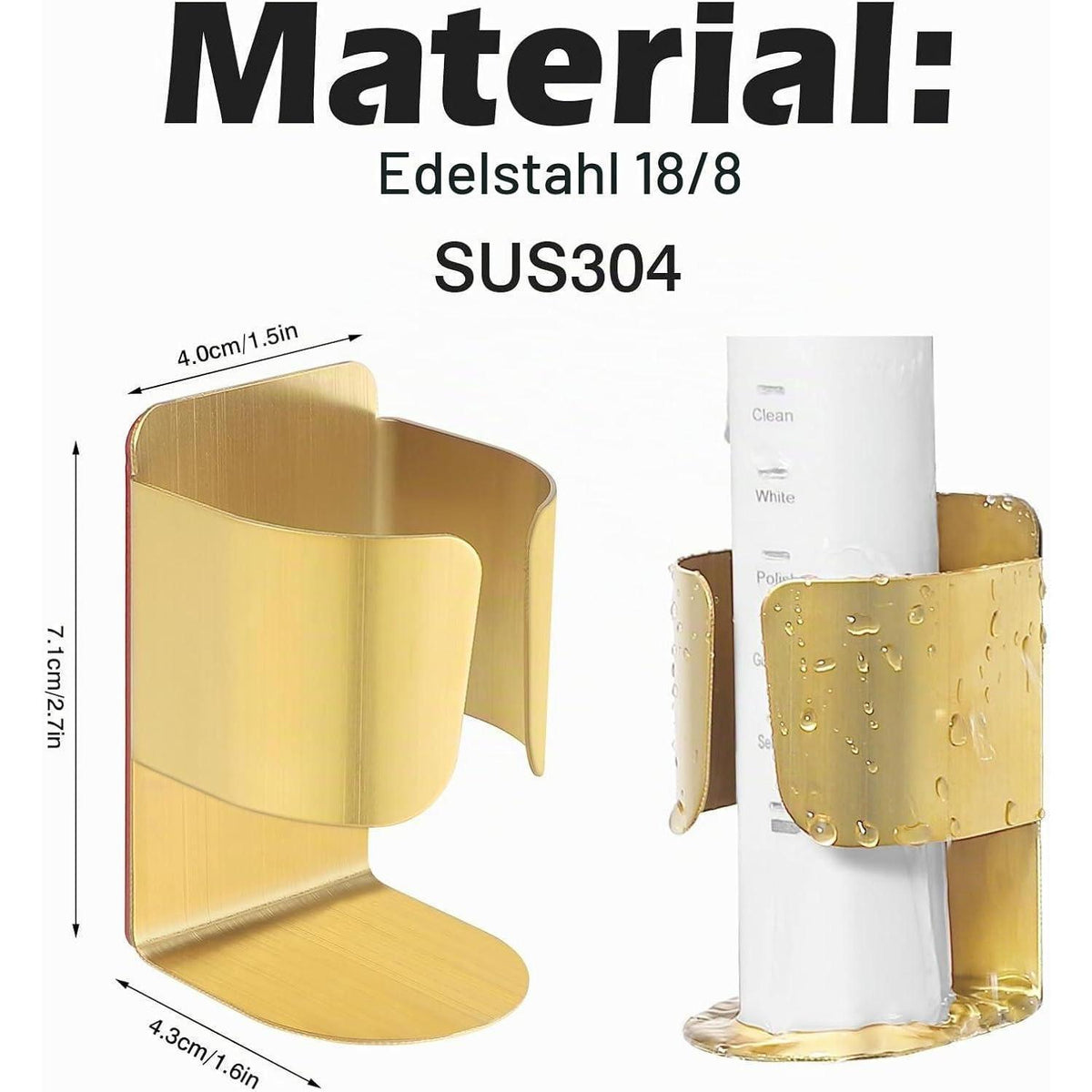 Edelstahl Zahnbürstenhalter Wandhalterung Set 4er Pack