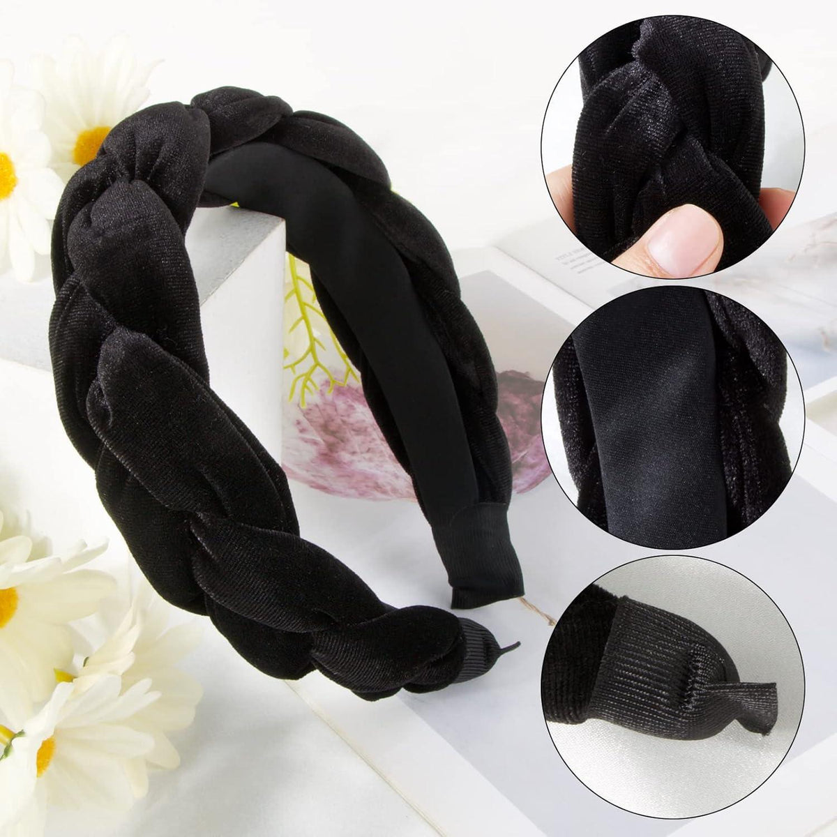 Samt Haarreif Dirndl Geflochten Stirnband Vintage Schwarz