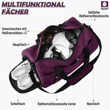 Sporttasche 25L mit Schuhfach & Nassfach, wasserdicht, lila