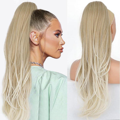 Langer Pferdeschwanz Zopf Extension Blond Ombre 65cm