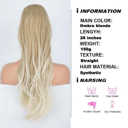 Langer Pferdeschwanz Zopf Extension Blond Ombre 65cm