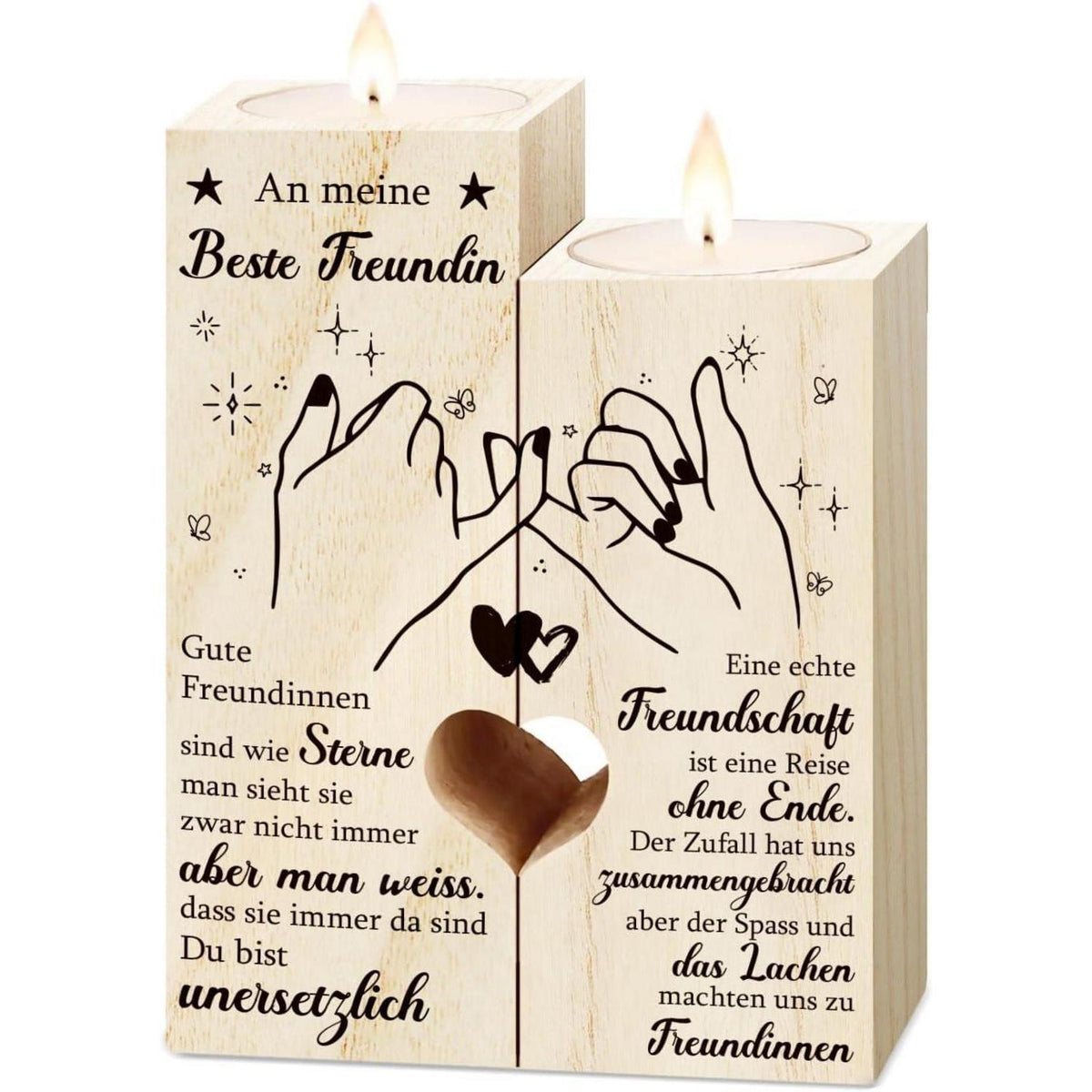 Personalisierter Kerzenständer für beste Freundin – Geschenkidee