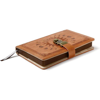 Tagebuch mit Schloss – A5 Journal mit Stift & Zubehör in Lederoptik