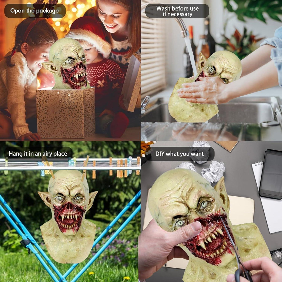 Vampir Maske Gruselige Monster Halloween Cosplay Party Dämonen Maske