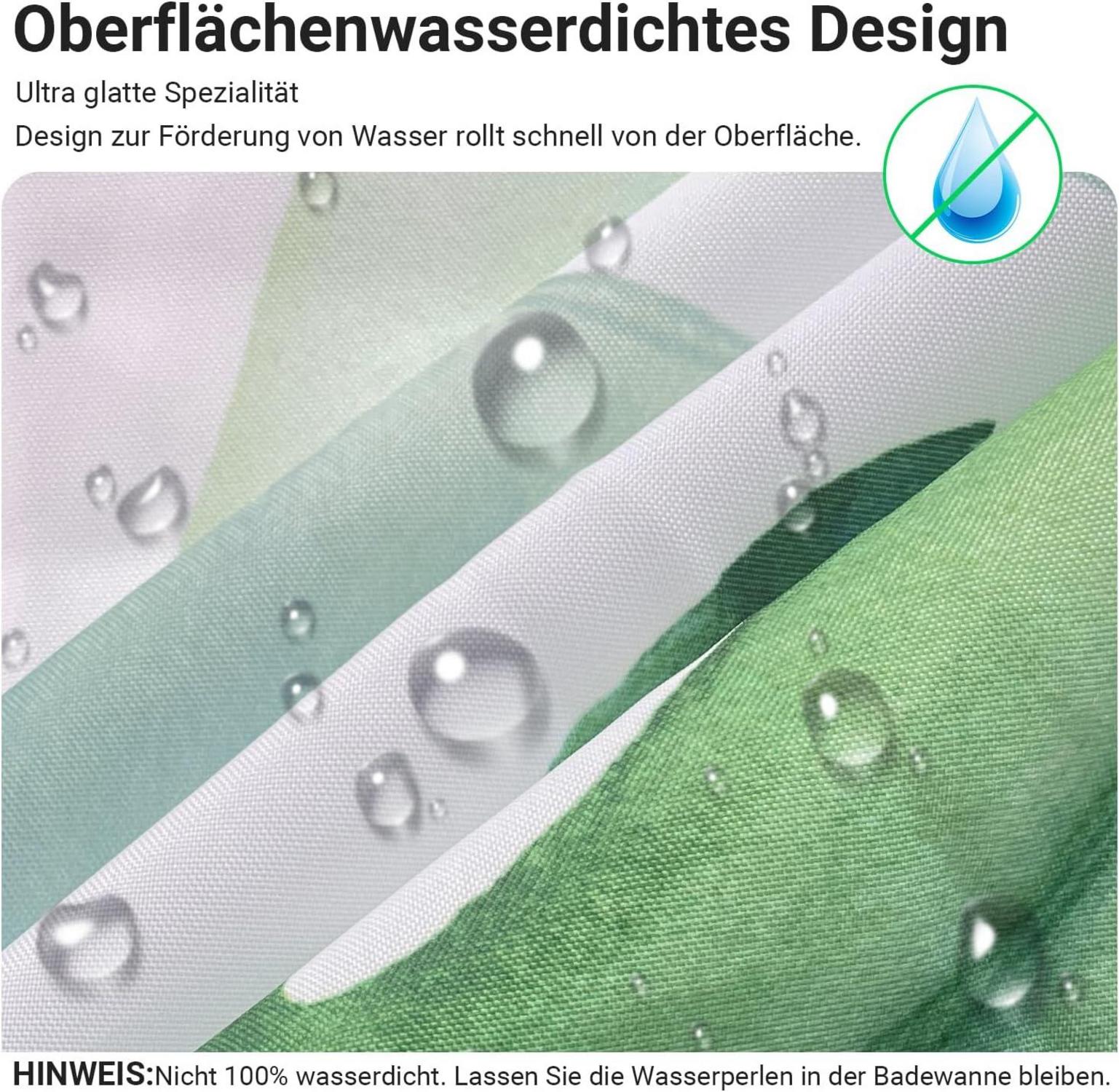 Duschvorhang 240x180 cm Grün Blätter Antischimmel