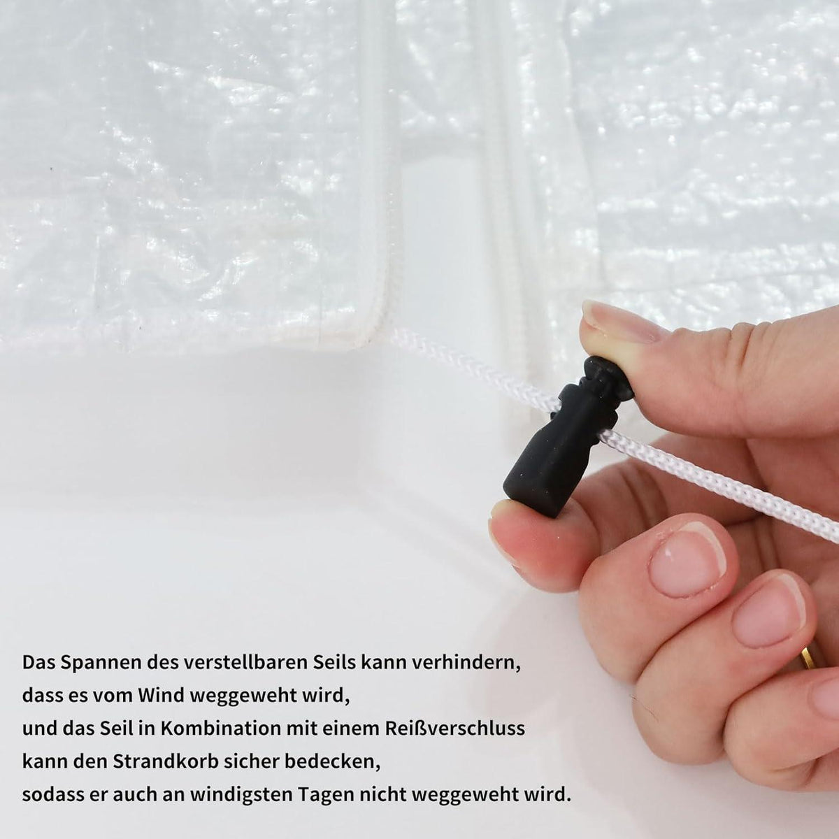 Strandkorb Schutzhülle Wetterfest Wasserdicht Transparent 135x105x175/140cm
