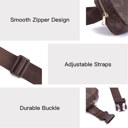 Telena Damen Bauchtasche aus PU Leder in Kaffee - Crossbody Bag und Brustbeutel
