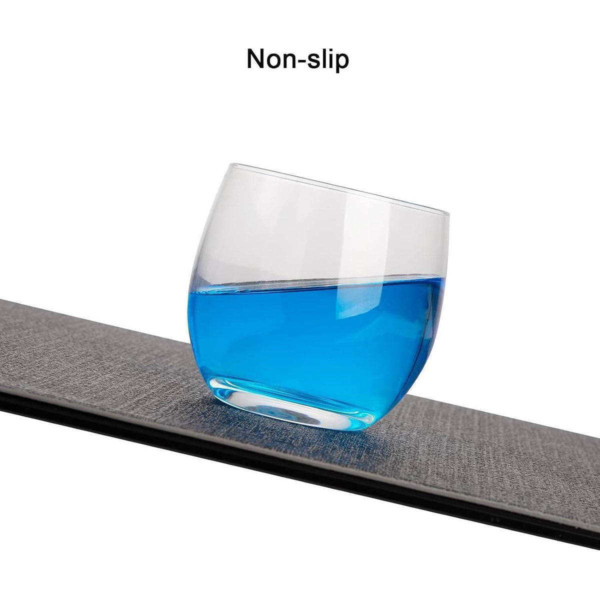 Platzsets Abwaschbar 4er Set Grau Hellblau in Lederoptik