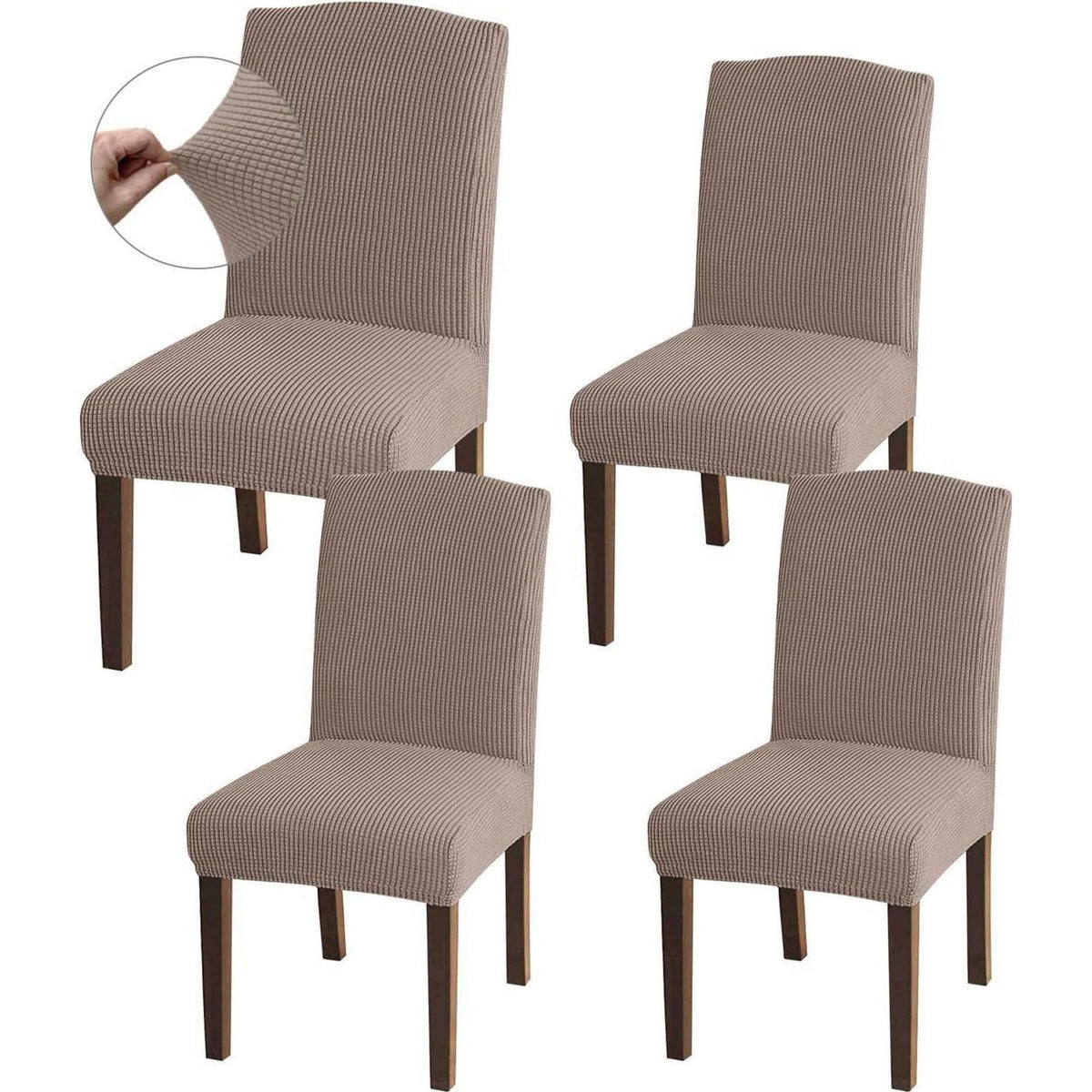 Stuhlhussen Set 4-teilig Jacquard Sand | Esszimmer & Küche