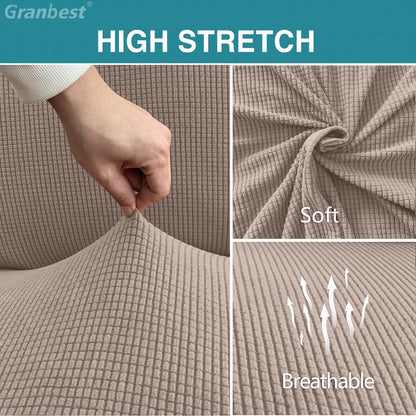 Stuhlhussen Set 4-teilig Jacquard Sand | Esszimmer & Küche