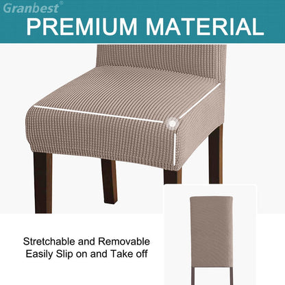 Stuhlhussen Set 4-teilig Jacquard Sand | Esszimmer & Küche