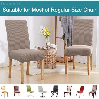 Stuhlhussen Set 4-teilig Jacquard Sand | Esszimmer & Küche
