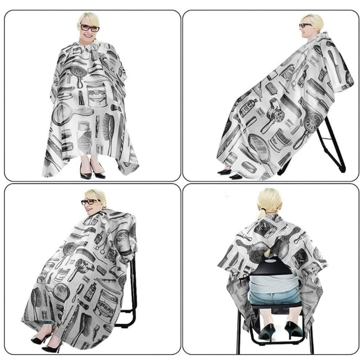 Haarschneideumhang Barber Cape Friseurumhang Klettverschluss