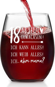 Lustiges 18. Geburtstag Weinglas Geschenk Joymaking