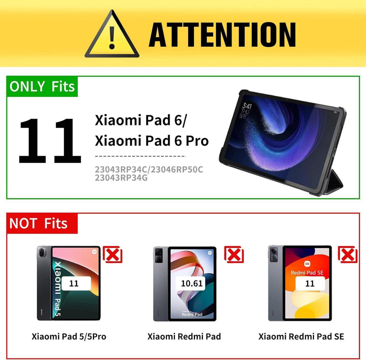 DLveer Xiaomi Pad 6 Pro 11 Zoll Hülle - Slim Smart