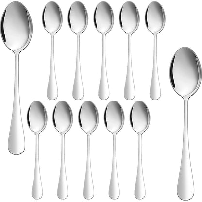 12 Edelstahl Kaffeelöffel – 14cm Dessertlöffel Set