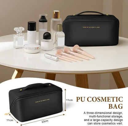 Aucuu Reise Kosmetiktasche PU-Leder Make-up Tasche Große