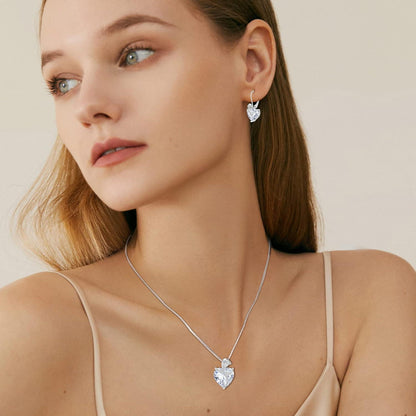 FJ Herz Kette Damen 925 Sterling Silber Geburtsstein Rose