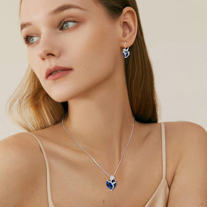 Herz Kette Damen 925 Sterling Silber Geburtsstein Anhänger