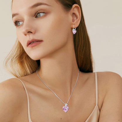 Herz Kette Damen 925 Sterling Silber Geburtsstein Anhänger