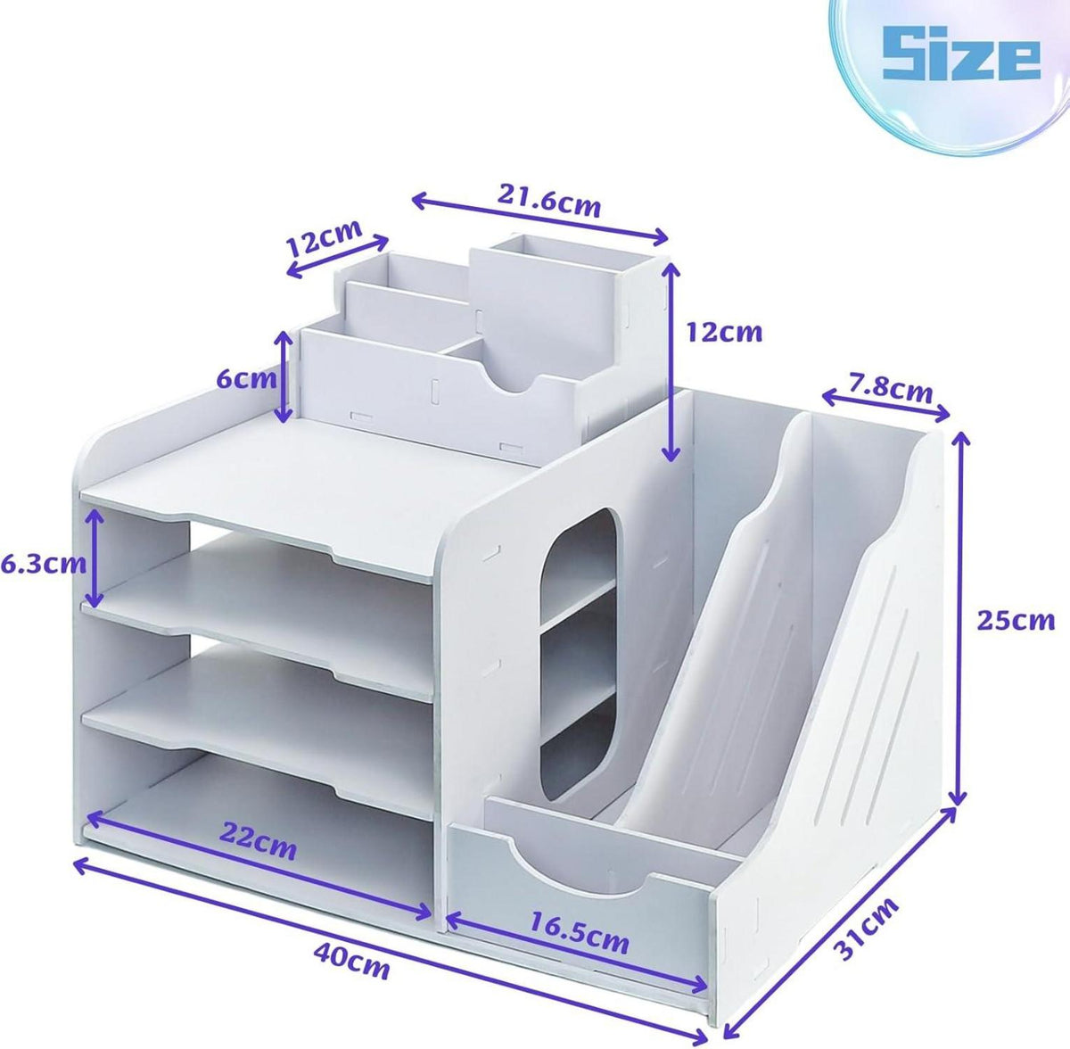 Holz Briefablage mit Stifthalter, Schreibtisch Organizer