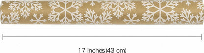 Kraft Weihnachtsgeschenkpapierrolle Schneeflocken-Design 44,5 cm x 10 m