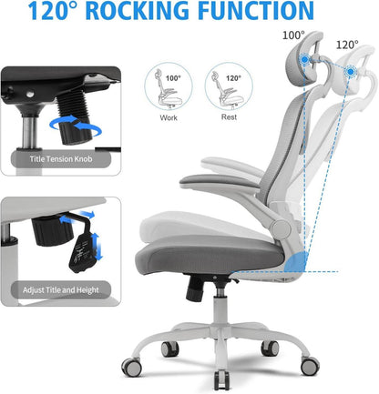 Ergonomischer Bürostuhl mit verstellbarer Lendenwirbelstütze & verdicktem Kissen