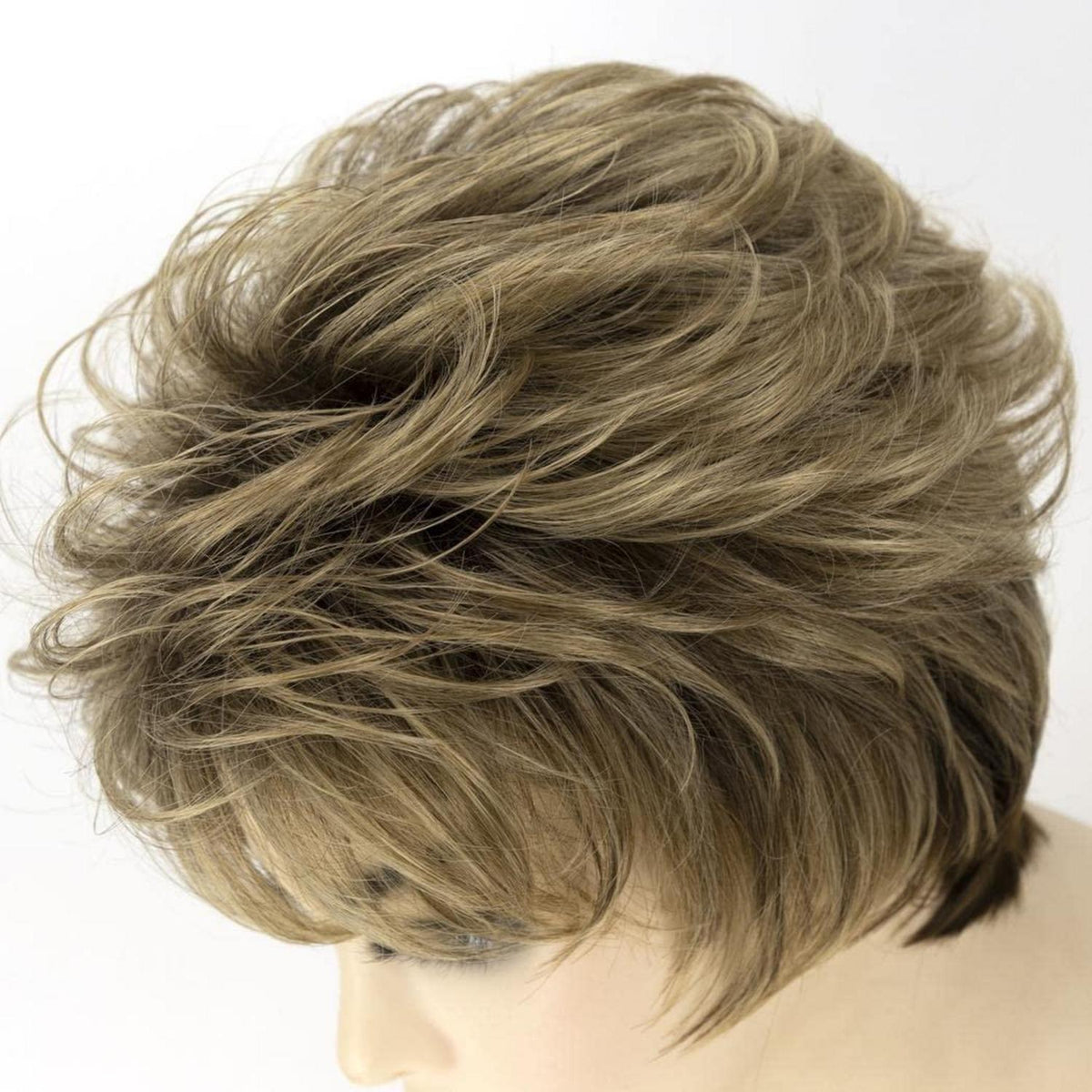 Kurze blonde & braune Bob Perücke mit Pony