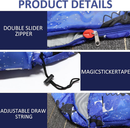 Kinder Camping Schlafsack 3 Jahreszeiten wasserdicht compact warm