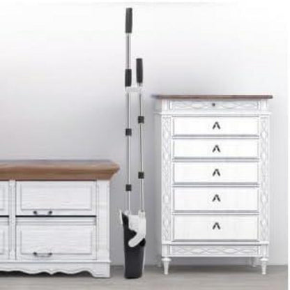 Besen Kehrschaufel Set Kehrmaschine 137cm lang abnehmbar klappbar Schwarz