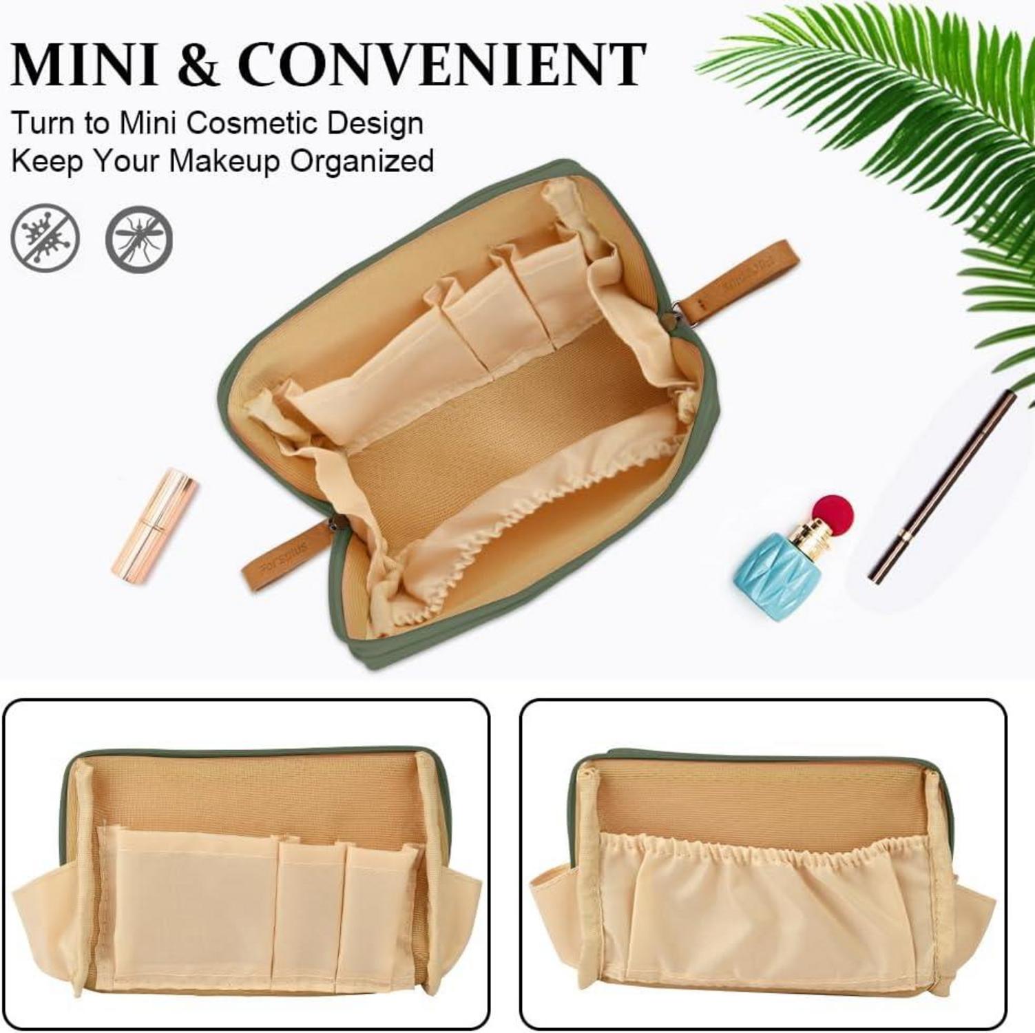 Kleine Kosmetiktasche Damen Make-up Tasche Organizer Grün